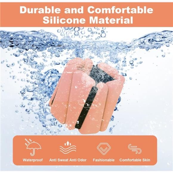 Wrist Weights Set of 2, Adjustable Silicone Workout Weights for Women and Men - Picture 5 of 8